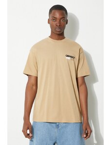 Βαμβακερό μπλουζάκι Carhartt WIP S/S Contact Sheet T-Shirt ανδρικό, χρώμα: μπεζ, I033178.1YAXX