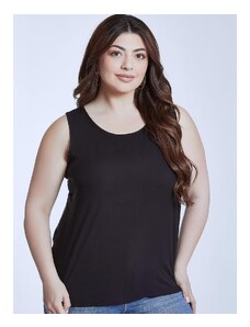 Celestino Αμάνικη μονόχρωμη μπλούζα μαυρο για Γυναίκα