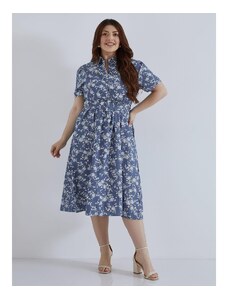 Celestino Βαμβακερό φόρεμα με λουλούδια μπλε για Γυναίκα
