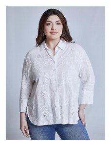 Celestino Κεντητό ασύμμετρο πουκάμισο λευκο για Γυναίκα