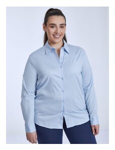 Celestino Βαμβακερό πουκάμισο γαλαζιο για Γυναίκα