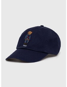 Βαμβακερό καπέλο του μπέιζμπολ Polo Ralph Lauren χρώμα: ναυτικό μπλε, 211949925