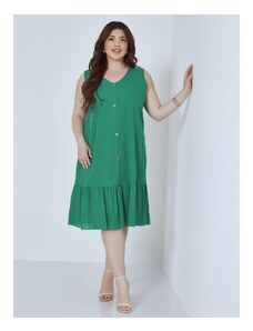 Celestino Φόρεμα με διακοσμητικά κουμπιά πρασινο για Γυναίκα