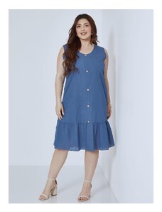 Celestino Φόρεμα με διακοσμητικά κουμπιά μπλε για Γυναίκα