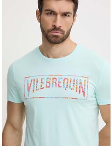 Βαμβακερό μπλουζάκι Vilebrequin THOM ανδρικό, χρώμα: τιρκουάζ, THOAP349