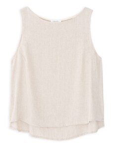 Islandboutique Twill Linen Cropped Top Philosophy Natural