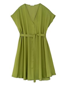 Islandboutique Satin Ecovero Mini Dress Philosophy Green
