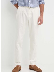 Παντελόνι με λινό μείγμα Tommy Hilfiger χρώμα: μπεζ