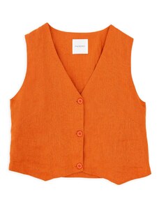 Islandboutique Linen Vest Philosophy Orange