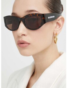Γυαλιά ηλίου Balenciaga χρώμα: καφέ, BB0330SK