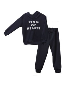 Islandboutique THE SWEATER EFFECT KING OF HEARTS HOODED SWEATER SET KID PLUS Blue