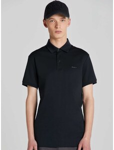 Gant Polo μπλούζα slim fit μαύρο βαμβακερό