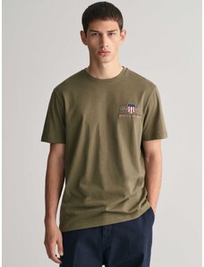 Gant T-shirt κανονική γραμμή juniper green βαμβακερό