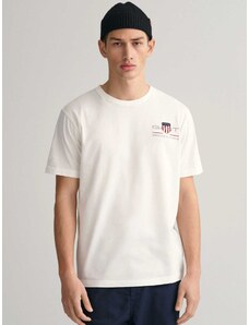 Gant T-shirt κανονική γραμμή λευκό βαμβακερό