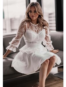 PerfectDress.gr bridal λευκό φόρεμα peplum δαντέλα Alicia
