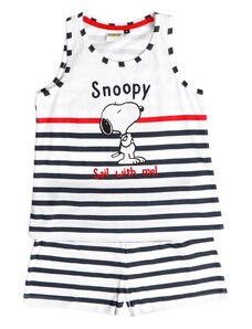 Admas Παιδική Πυτζάμα Κορίτσι Snoopy Stripes Sail With Me
