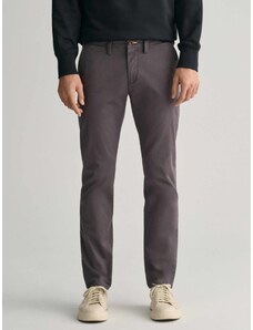 Gant Παντελόνι chinos slim fit ανθρακί βαμβακερό