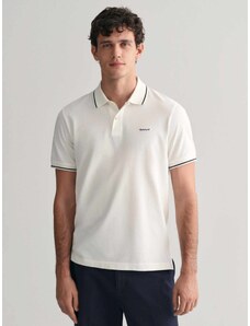 Gant Polo μπλούζα κανονική γραμμή λευκό βαμβακερό