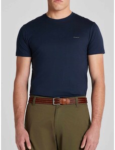 Gant T-shirt slim fit μπλε σκούρο βαμβακερό