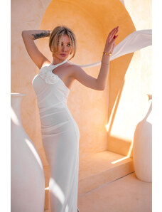 Joy Fashion House Hank μάξι εφαρμοστό φόρεμα λευκό