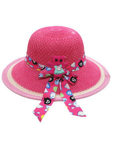 Owtwo Παιδικό ψάθινο καπέλο - Fuchsia (Φουξ)
