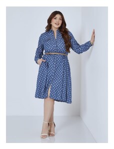 Celestino Πουά φόρεμα με τζιν όψη μπλε για Γυναίκα