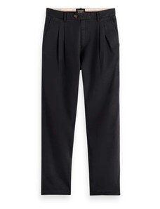 SCOTCH & SODA Παντελονι Straight Fit Garment-Dyed Pleated Chino 177226 SC0008 black