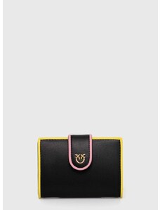 Δερμάτινο πορτοφόλι Pinko γυναικείο, χρώμα: μαύρο, 102840 A1K1