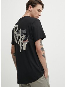 Βαμβακερό μπλουζάκι G-Star Raw ανδρικά, χρώμα: μαύρο