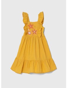 Φόρεμα με μείγμα από λινό για παιδιά zippy χρώμα: κίτρινο