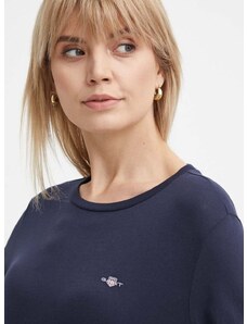 Βαμβακερή μπλούζα με μακριά μανίκια Gant χρώμα: ναυτικό μπλε