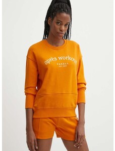 Βαμβακερή μπλούζα Casall γυναικεία, χρώμα: πορτοκαλί