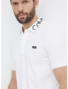 Πόλο Calvin Klein χρώμα: άσπρο, K10K112467