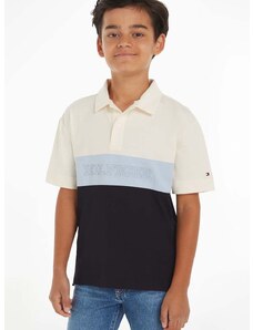Παιδικά βαμβακερά μπλουζάκια πόλο Tommy Hilfiger χρώμα: μπεζ
