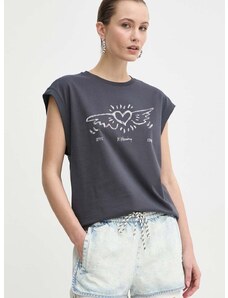 Βαμβακερό μπλουζάκι Miss Sixty x Keith Haring γυναικείο, χρώμα: γκρι, 6L1SJ2400000