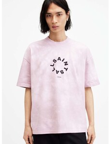 Βαμβακερό μπλουζάκι AllSaints TIERRA TD SS CREW ανδρικό, χρώμα: ροζ, M016PA