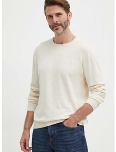 Λινό πουλόβερ Pepe Jeans MILLER χρώμα: μπεζ, PM702422