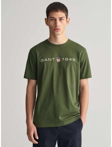 Gant T-shirt κανονική γραμμή pine green βαμβακερό