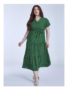 Celestino Κρουαζέ πουά φόρεμα με ζώνη πρασινο για Γυναίκα