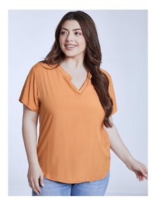 Celestino Μπλούζα με καμπύλη στο τελείωμα πορτοκαλι για Γυναίκα