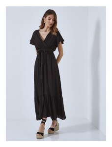 Celestino Κρουαζέ maxi φόρεμα με βαμβάκι μαυρο για Γυναίκα