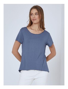 Celestino Ασύμμετρη κοντομάνικη μπλούζα μπλε για Γυναίκα