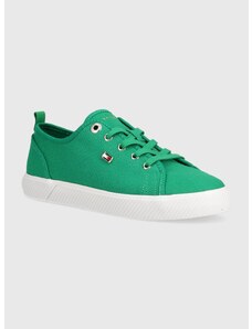 Πάνινα παπούτσια Tommy Hilfiger VULC CANVAS SNEAKER χρώμα: πράσινο, FW0FW08063
