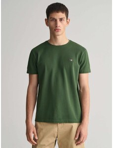 Gant T-shirt πικέ slim fit pine green βαμβακερό