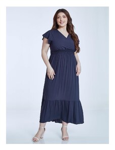 Celestino Maxi φόρεμα με βαμβάκι σκουρο μπλε για Γυναίκα