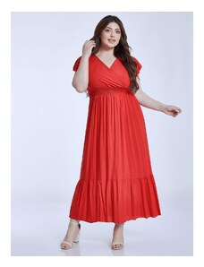 Celestino Maxi φόρεμα με βαμβάκι κοκκινο για Γυναίκα
