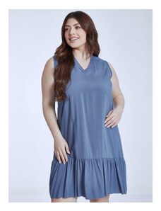 Celestino Φόρεμα με βολάν στο τελείωμα μπλε ραφ για Γυναίκα