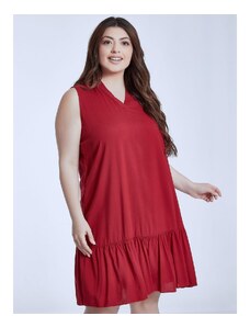 Celestino Φόρεμα με βολάν στο τελείωμα κοκκινο για Γυναίκα