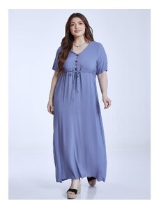 Celestino Maxi φόρεμα με κουμπιά μπλε ραφ για Γυναίκα