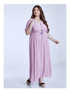 Celestino Maxi φόρεμα με κουμπιά μωβ ανοιχτο για Γυναίκα